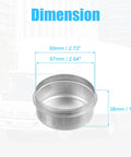 Dimension diagram of Beefy Four Pack 2.72 Inch Trailer Axle Dust Cap Cups Grease Covers For Dexter EZ Lube 7000 To 8000 Lb Axles