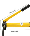 Detailed view of the Beefy 8 Ton Split Hydraulic Spreader And Manual Flange Separator handle, 34cm length, yellow color.