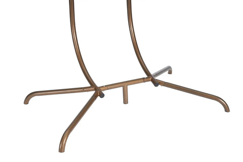 Close-up of metal stand for Double Swing Egg Chair With Stand For Patio And Balcony, Two Person Cozy Rattan Wicker Hanging Basket Chair