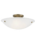 Oasis 3 Light Ceiling Mount Antique Brass Finish Modern Steel Build Contemporary Living Room Ceiling Light Fixture With Dope Clean Lines