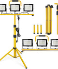 Beastly Bright 21000 Lumen LED Tri Head Work Light on Stand with IP66 Waterproof Tripod for indoor outdoor job site use