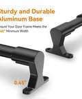 Aluminum RV Screen Door Handle, Adjustable 20 to 32 Inches, Built Tough Grab Bar and Crossbar for Camper Entry, Universal Fit for RV Motorhome Travel Trailer, Black, aluminum base close-up