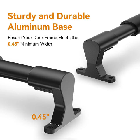 Aluminum RV Screen Door Handle, Adjustable 20 to 32 Inches, Built Tough Grab Bar and Crossbar for Camper Entry, Universal Fit for RV Motorhome Travel Trailer, Black, aluminum base close-up