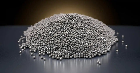 Pile of XX-large steel shot beads for Industrial Strength Heavy Duty Steel Shot Blasting Media XX-Large Shot Size No 4 Equivalent 15lb