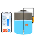 Smart WiFi Water Level Sensor For Tanks With Tuya App Ultrasonic Remote Monitoring IP67 Waterproof 5m Sensing Range display