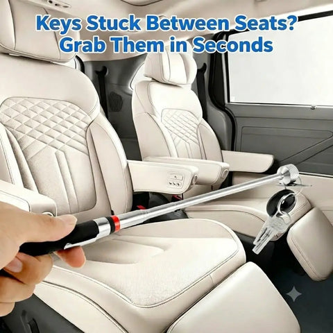 Using Eight Pack Telescoping Magnetic Pickup Tools With 1.5, 3, 10, And 15 Lb Capacity in car to retrieve keys from between seats