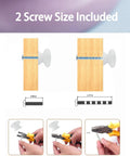 Image showing two screw sizes included for Six Pack Round Wooden Cabinet Knobs In Crisp White With Trimmable Screws.