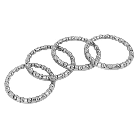 4 Pack Bicycle Ball Bearing Retainer Cage Set For Cranks And Wheel Bearings, 40mm Outer Diameter, 33.5mm Inner, 22 Balls, Durable Steel Replacement Part.