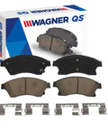 Front QS Disc Brake Pad Set For Chevrolet Cruze Limited 2016 Direct Fit Replacement with hardware, shown with box and pads