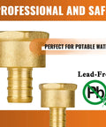 12 Pack One Half Inch PEX To One Half Inch Female NPT Brass Fittings For Drinking Water Lead Free Corrosion Resistant Adapters NSF ANSI 61 Certified Built Tough Crimp PEX Fittings Set professional brass lead-free fitting for potable water usage