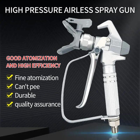 Heavy Duty Airless Paint Spray Gun Packing 3600 Psi With A Wide 517 Tip for fine atomization and durability in home projects.
