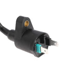Close-up of ignition coil from Ignition Coil And Spark Plug Kit With 6 Pin AC CDI Box For GY6 Scooters And ATVs 50Cc To 150Cc.