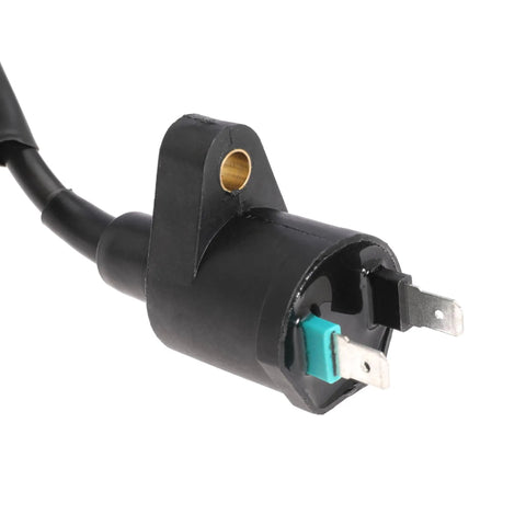 Close-up of ignition coil from Ignition Coil And Spark Plug Kit With 6 Pin AC CDI Box For GY6 Scooters And ATVs 50Cc To 150Cc.