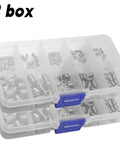 Stainless Steel Flat Point Set Screw Kit With Hex Socket Fasteners, 400 Pieces in two clear boxes for various uses