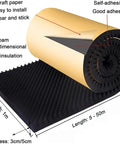 Easily Muffle Room Chatter And Kick Extra Echoes To The Curb With These Rock Solid Self Adhesive Acoustic Foam Panels Yellow Professional Grade Soundproof Roll, showcasing a roll of black foam with gold covering.