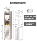 Diagram of Toilet Paper Holder Stand No Drill PVC Portable For Small Bathrooms In Apartments And Rentals, dimensions shown.