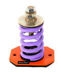 Heavy Duty Open Spring Mount Vibration Isolators 660 Lbs Capacity 1 Inch Deflection Purple Springs Pack Of Four with flat rubber pads.