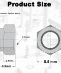 Diagram showing dimensions of M3 Nylon Insert Hex Lock Nuts 5.5mm hex size and 0.5mm pitch