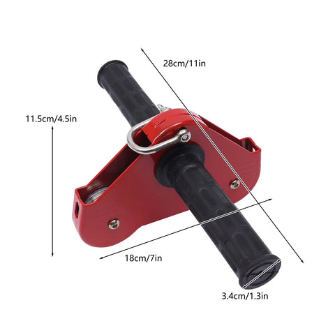 Red trolley with handlebars for Backyard Zipline Kit For All Ages With 160Ft Cable And 330Lbs Load Spring Brake Trolley And Seat