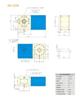 Top Shelf Cam Roller CNC Rotary Table Featuring Zero Backlash Four Axis Servo Indexing Head dimensions diagram with precision measurements.