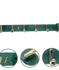 Heavy Duty Self Closing Door Hinges With Rock Solid Spring Action And Built Legit Aluminum Alloy Frame Featuring 32 Pieces For No Hassle Cabinet Upgrades And Quick Install, showing green and gold hinge design.