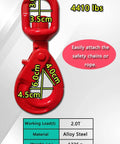 Swivel Lifting Hook With Self Locking Mechanism, 360 Degree Swivel For Hoist And Rigging, Heavy Duty 4410 Lbs Capacity Chart