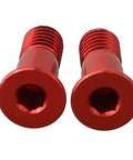 Red M5 Rear Derailleur Guide Wheel Screw Set In Lightweight Aluminum Alloy With Thread Locking Glue For Easy Diy Bike Repairs And Maintenance, 14.2 mm Tension Bolts, 2 Pack