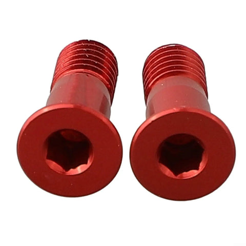 Red M5 Rear Derailleur Guide Wheel Screw Set In Lightweight Aluminum Alloy With Thread Locking Glue For Easy Diy Bike Repairs And Maintenance, 14.2 mm Tension Bolts, 2 Pack