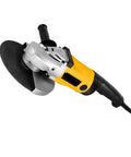 Kickass Heavy Duty Pneumatic Water Cooled Angle Grinder With A Solid 230mm Grinding Disc And 2100 Watt Brushed Motor Cranking Out 6500 Rpm for precise metal cutting.