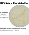 Front view of VIPbuy 4-pack 6x6 in natural chamois leather cleaning cloths for glasses, lenses, phones, cameras, and screens.