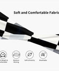 Fresh Black And White Piano Grid Print Sweatband Headband With Dope Stretchy Polyester Fabric showcasing soft and breathable material.