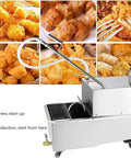 Heavy Duty Commercial Fryer Oil Filter Machine With 65 Liter Mobile Cart And Rapid Filtration System For Busy Restaurant Kitchens And Effortless Daily Grind, with fried food backdrop.