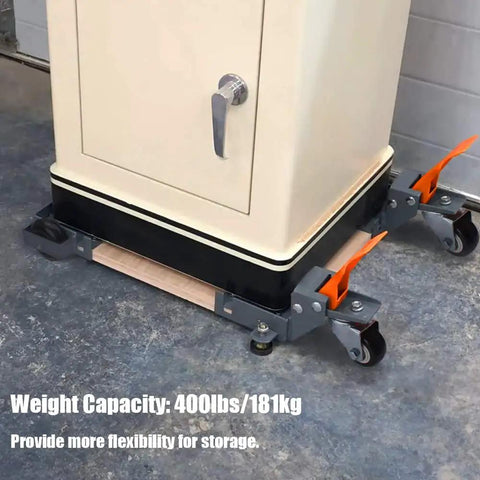Heavy Duty Mobile Base Wheels Kit For Woodworking Equipment 400 lb capacity 3 inch rubber casters with bushings under cabinet