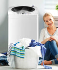 Full Automatic Portable Washer And Dryer Combo Featuring Built In Pump Drain 8 Lbs Compact Laundry Spin Dryer in modern laundry space.