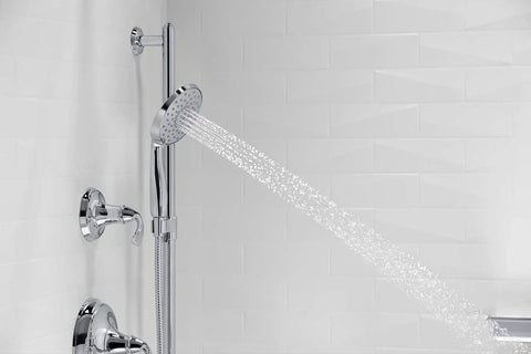 Shower setup with Forte Wall Mount Supply Elbow With Check Valve For Backflow Prevention Solid Brass Construction Works With Forte Faucets.