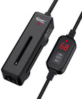 Mini Fish Tank Submersible Heater 20W For 1 To 5 Gallons With Digital Display Controller, sleek black design and red LED display