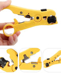 Yellow Two Pack Universal Cable Wire Stripper Cutter Tool For Flat Or Round Cables with Adjustable Blade and Reversible Cassette