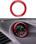 Porsche Dashboard Center Clock Surrounding Compass Cover Dope Aluminum Ring Emblem Sticker Red Premium Powder Coated Anodized Aluminum Easy Install With Adhesive Tape Adds Bold Interior Look For 911 718 Cayman Cayenne Macan Panamera