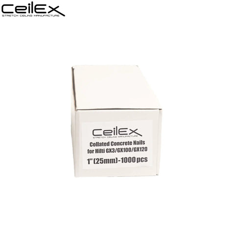 Box of 1000 Pack Collated Concrete Nails 1 Inch 25mm For Cordless Nailer GX Series Compatible Ultra Hard Carbon Steel