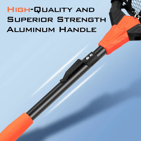 Foldable Lightweight Landing Net With Built In Length Scale and 61In Extendable Aluminum Handle Floating Design close-up
