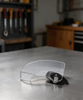 Clear Blade Guard For 255 Electric Miter Saw Replacement Part Aluminum Safety Shield with See Through Design on Table