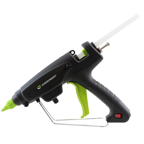 Heavy Duty Adjustable Temperature Hot Glue Gun For Wood Metal Fabric Ceramics 220 To 400 Degrees With Full Size 7 Sixteenth Inch Sticks Build Strong DIY Projects, side view