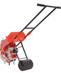 Six Nozzle Hand Push Seeder For DIY Farmers And Garden Pros With Eight Pound Seed Box And Red Roller Manual Seed Planter