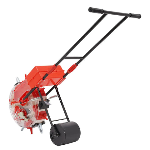 Walk-Behind Garden Seed Planter With Storage Box Metal Precision Manual Seeder For Planting Corn Soybeans Peanuts Mung Beans