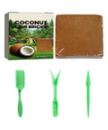 PH Balanced Potting Soil For Indoor And Outdoor Plants With Moisture Control and aerated texture coconut coir brick and tools