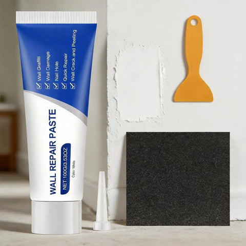 Fast Drying Drywall Repair Kit With Scraper 2026 Upgrade Wall Mending Paste for Holes and Cracks DIY Home Fix Patch Paste, tube and tools.