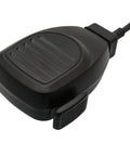 Black handheld speaker with mic hanger for Kenwood radios 8 pin RJ45 compatible with TK-630 TK-730 models, angled view.