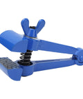 50mm Hand Vise For Machinists And DIYers, Cast Steel Clamp Tool With Locking Jaw And Non Slip Grips, Precise Clamping For Lightweight Workpieces, Great For Maintenance, Milling, And Small Scale Projects, blue metal hand vise with spring and textured jaws