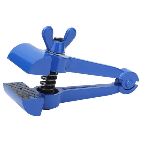 50mm Hand Vise For Machinists And DIYers, Cast Steel Clamp Tool With Locking Jaw And Non Slip Grips, Precise Clamping For Lightweight Workpieces, Great For Maintenance, Milling, And Small Scale Projects, blue metal hand vise with spring and textured jaws