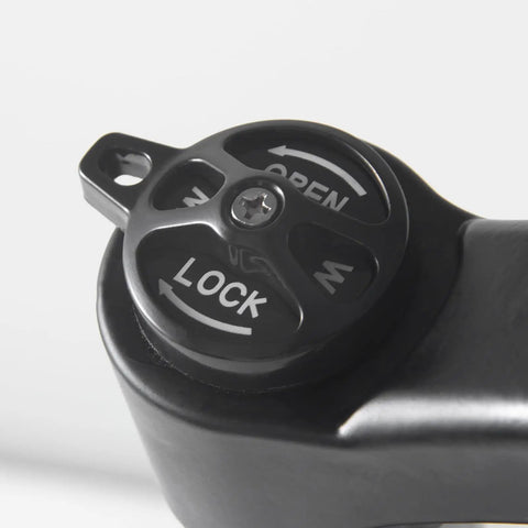 Close-up of manual lockout on Beefy Fat Tire MTB Suspension Fork For 20 To 26 Inch Fat Bikes, 100mm Travel, 9mm QR, 135mm Hub